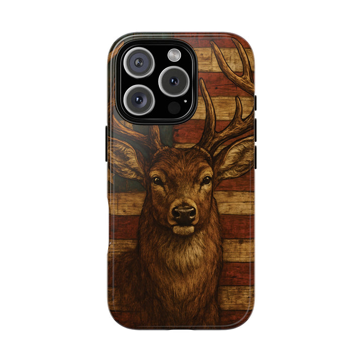 Deer Tough Cases: Patriotic Phone Case, American Flag, Wildlife Cover, Animal