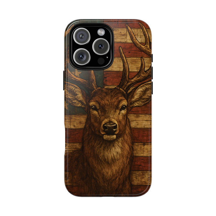 Deer Tough Cases: Patriotic Phone Case, American Flag, Wildlife Cover, Animal