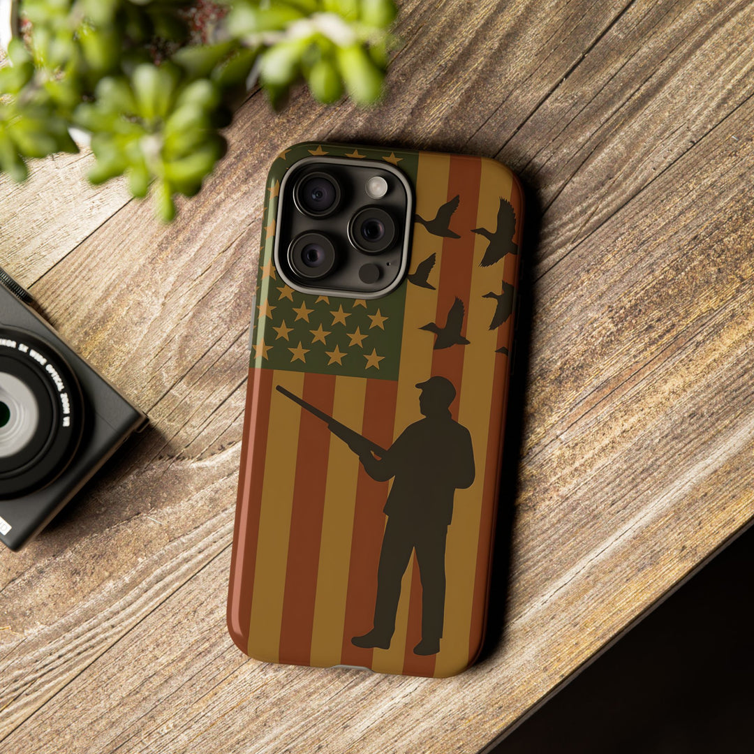 Tough Cases, Duck Hunter Patriotic Phone Case - American Flag Design, Hunting