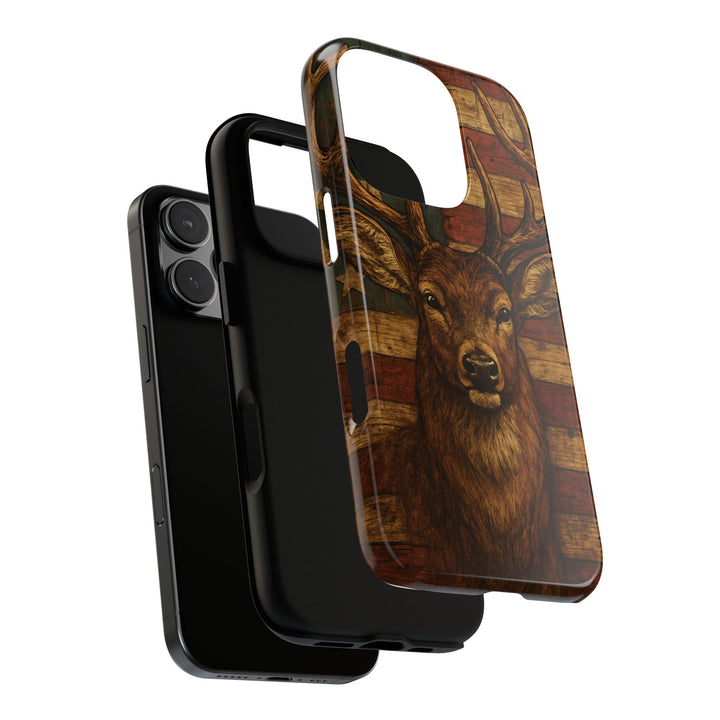 Deer Tough Cases: Patriotic Phone Case, American Flag, Wildlife Cover, Animal