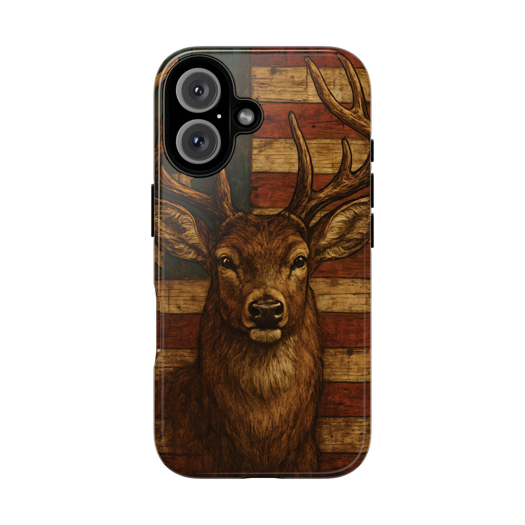 Deer Tough Cases: Patriotic Phone Case, American Flag, Wildlife Cover, Animal