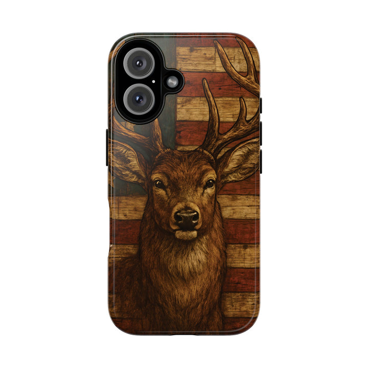 Deer Tough Cases: Patriotic Phone Case, American Flag, Wildlife Cover, Animal