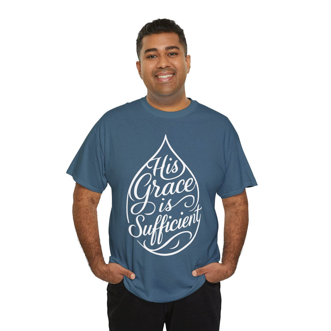 Christian Inspirational T-Shirt - His Grace Is Sufficient - Gutsy Garb
