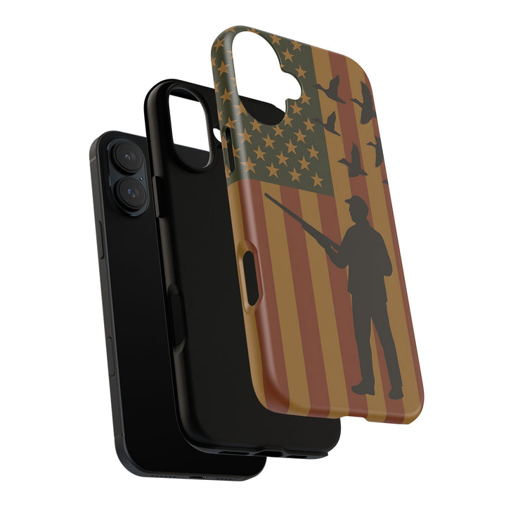 Tough Cases, Duck Hunter Patriotic Phone Case - American Flag Design, Hunting