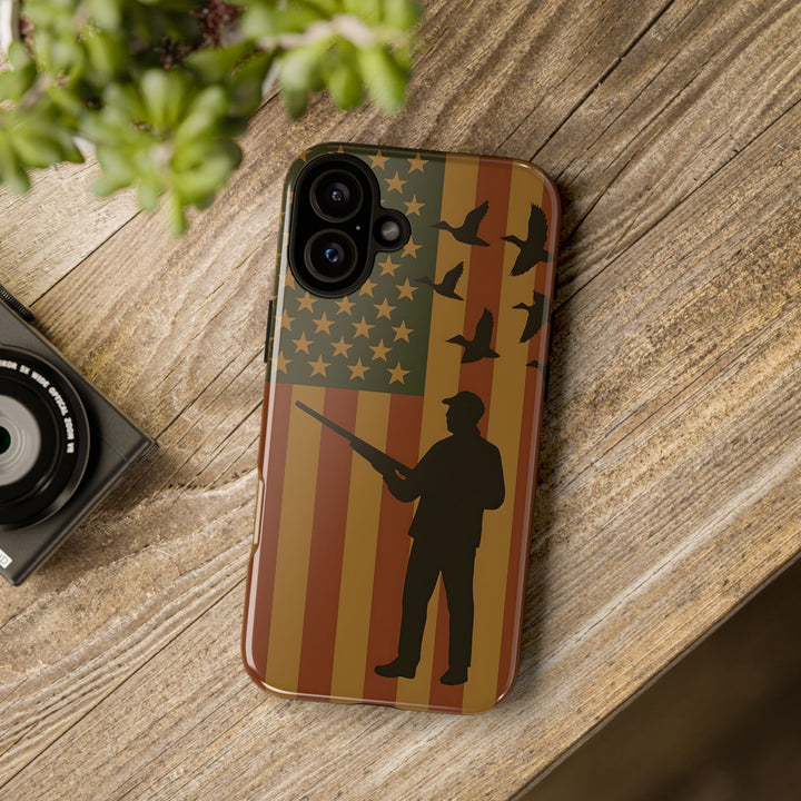 Tough Cases, Duck Hunter Patriotic Phone Case - American Flag Design, Hunting
