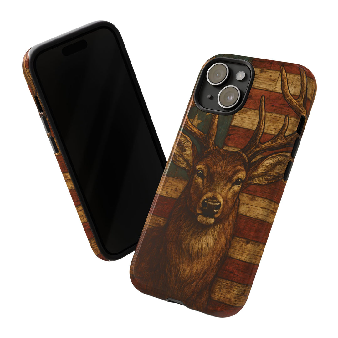 Deer Tough Cases: Patriotic Phone Case, American Flag, Wildlife Cover, Animal