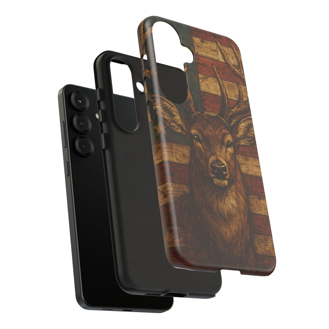 Deer Tough Cases: Patriotic Phone Case, American Flag, Wildlife Cover, Animal