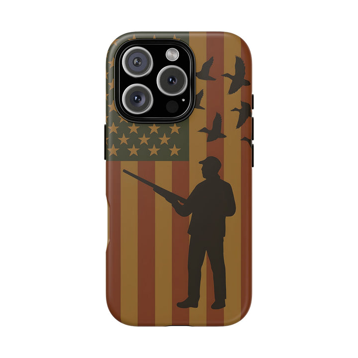 Tough Cases, Duck Hunter Patriotic Phone Case - American Flag Design, Hunting