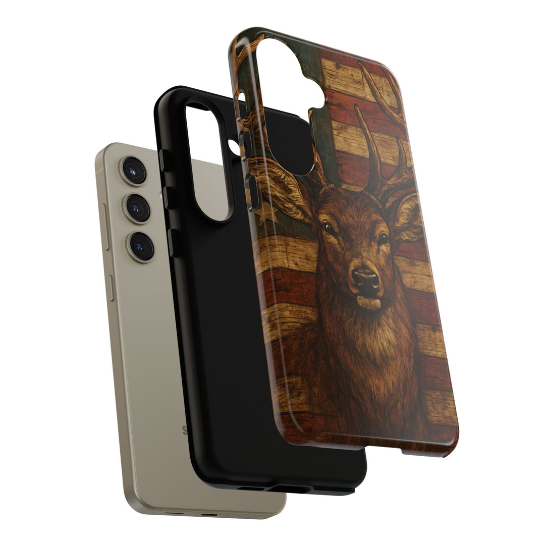 Deer Tough Cases: Patriotic Phone Case, American Flag, Wildlife Cover, Animal