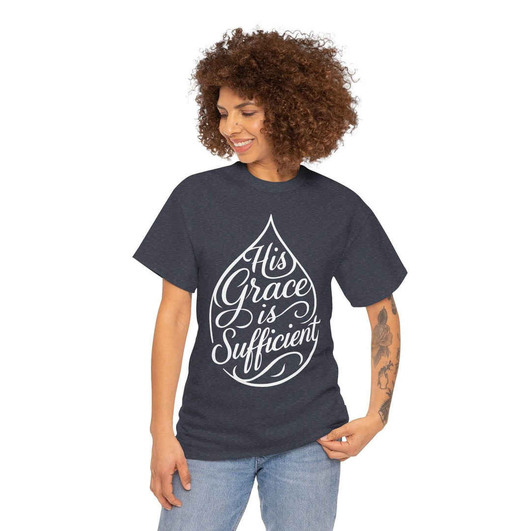 Christian Inspirational T-Shirt - His Grace Is Sufficient - Gutsy Garb