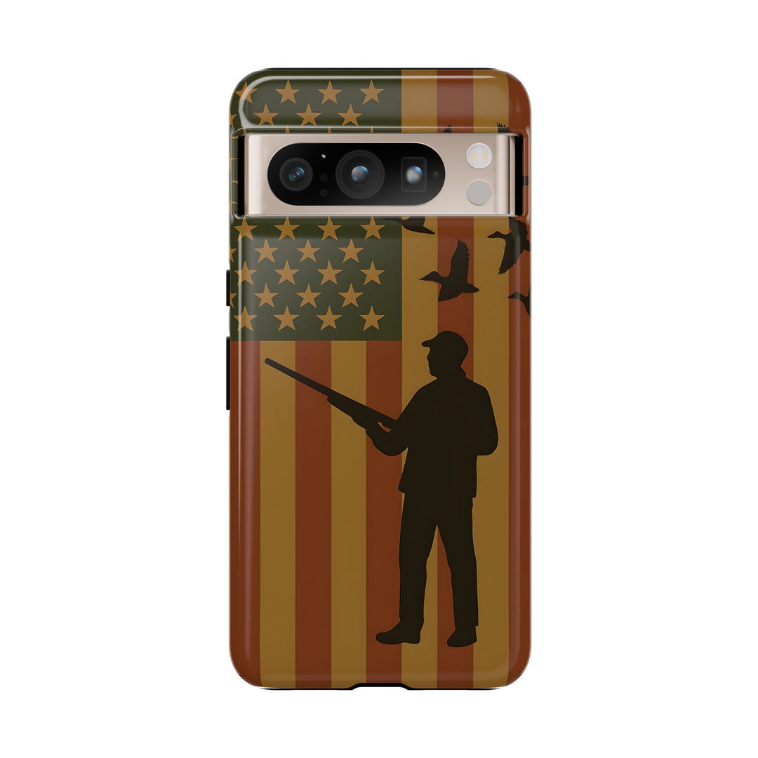 Tough Cases, Duck Hunter Patriotic Phone Case - American Flag Design, Hunting