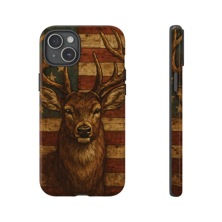 Deer Tough Cases: Patriotic Phone Case, American Flag, Wildlife Cover, Animal