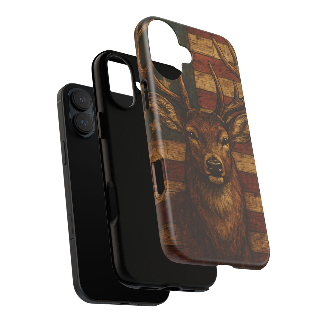 Deer Tough Cases: Patriotic Phone Case, American Flag, Wildlife Cover, Animal