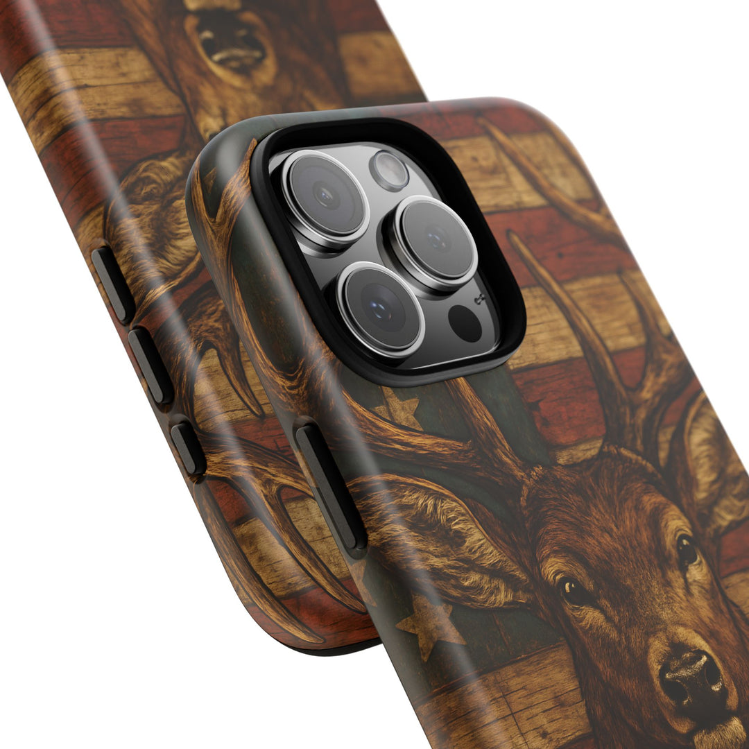 Deer Tough Cases: Patriotic Phone Case, American Flag, Wildlife Cover, Animal