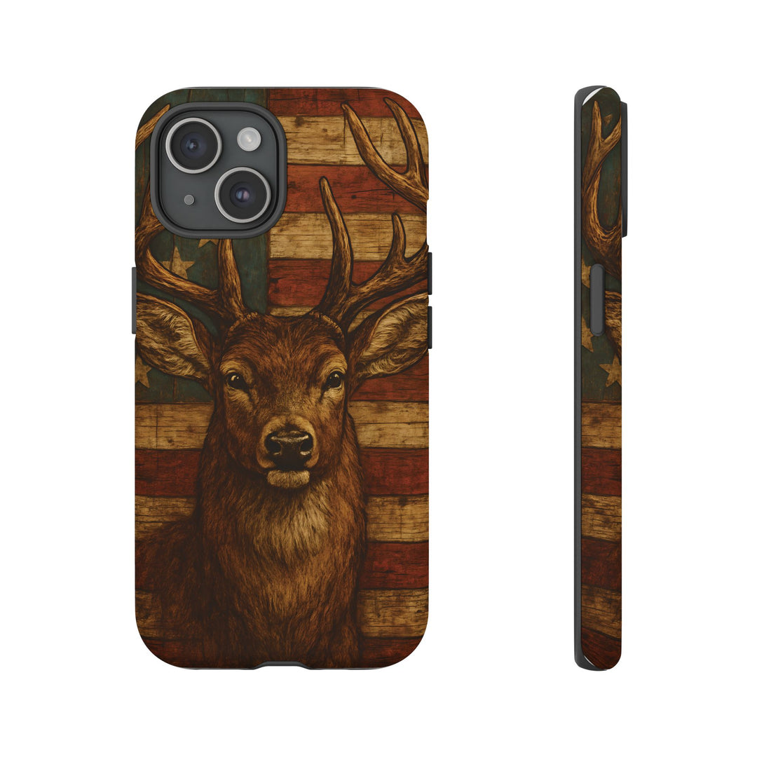 Deer Tough Cases: Patriotic Phone Case, American Flag, Wildlife Cover, Animal
