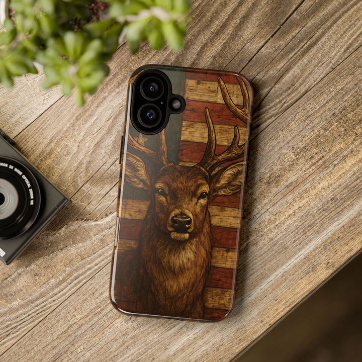 Deer Tough Cases: Patriotic Phone Case, American Flag, Wildlife Cover, Animal