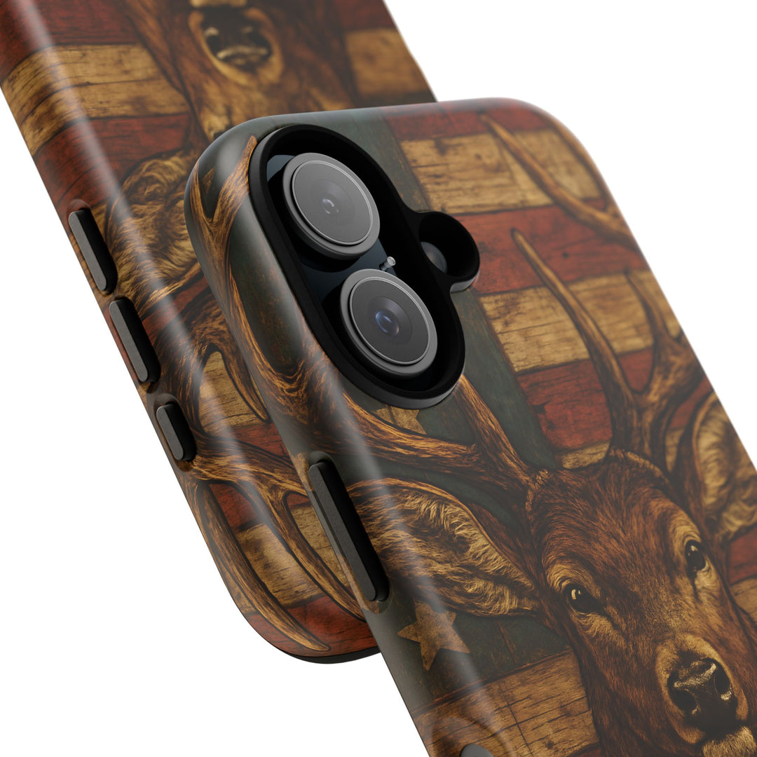 Deer Tough Cases: Patriotic Phone Case, American Flag, Wildlife Cover, Animal