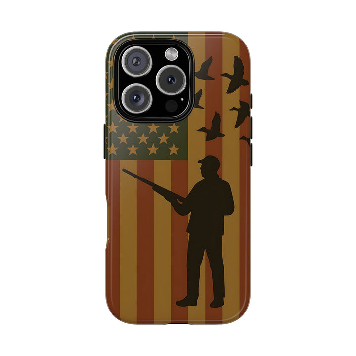 Tough Cases, Duck Hunter Patriotic Phone Case - American Flag Design, Hunting