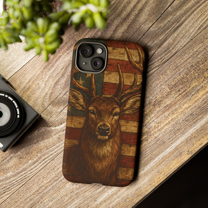 Deer Tough Cases: Patriotic Phone Case, American Flag, Wildlife Cover, Animal