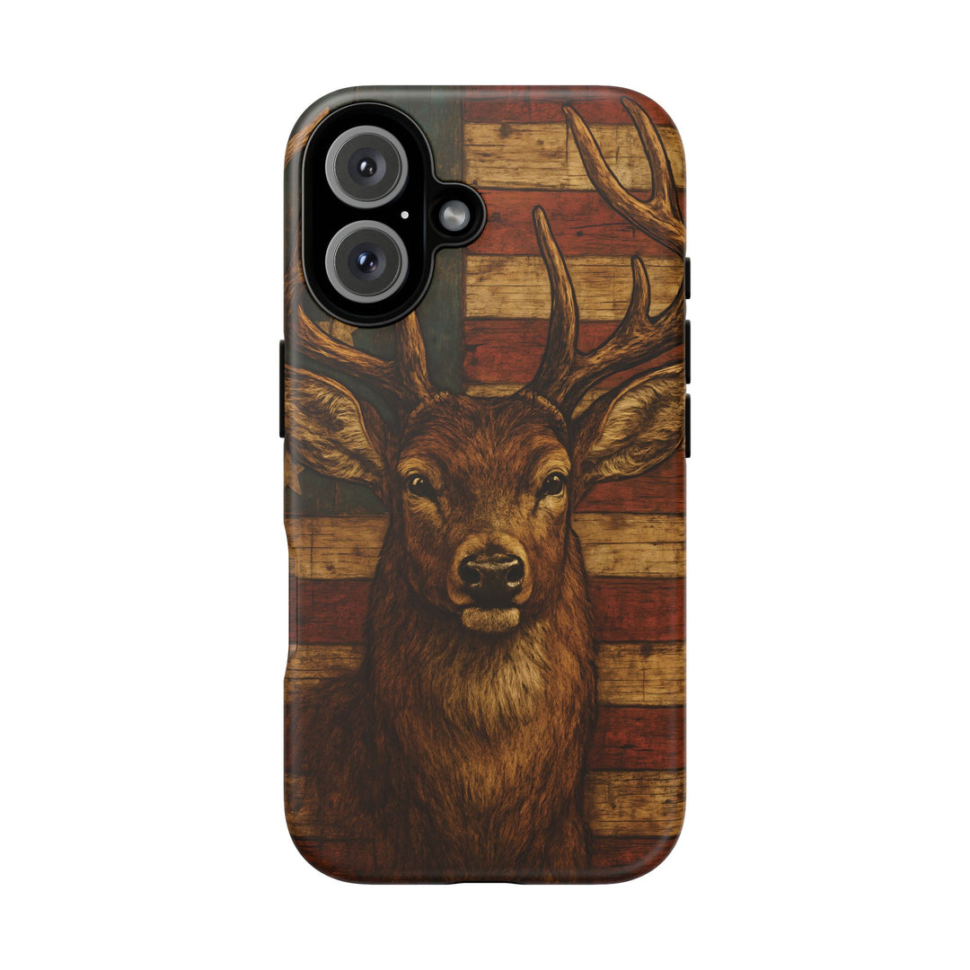 Deer Tough Cases: Patriotic Phone Case, American Flag, Wildlife Cover, Animal