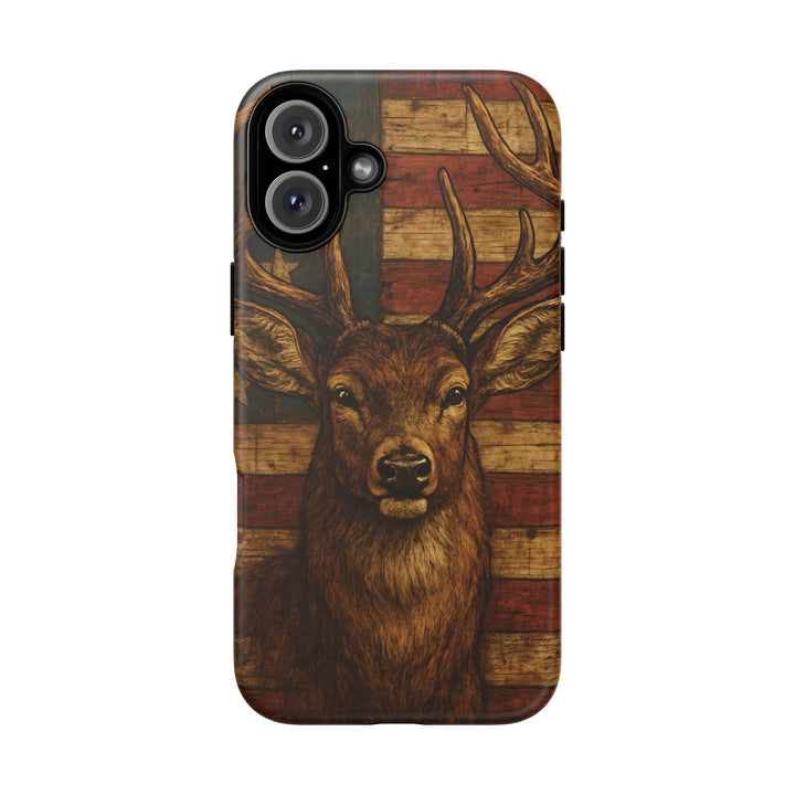 Deer Tough Cases: Patriotic Phone Case, American Flag, Wildlife Cover, Animal