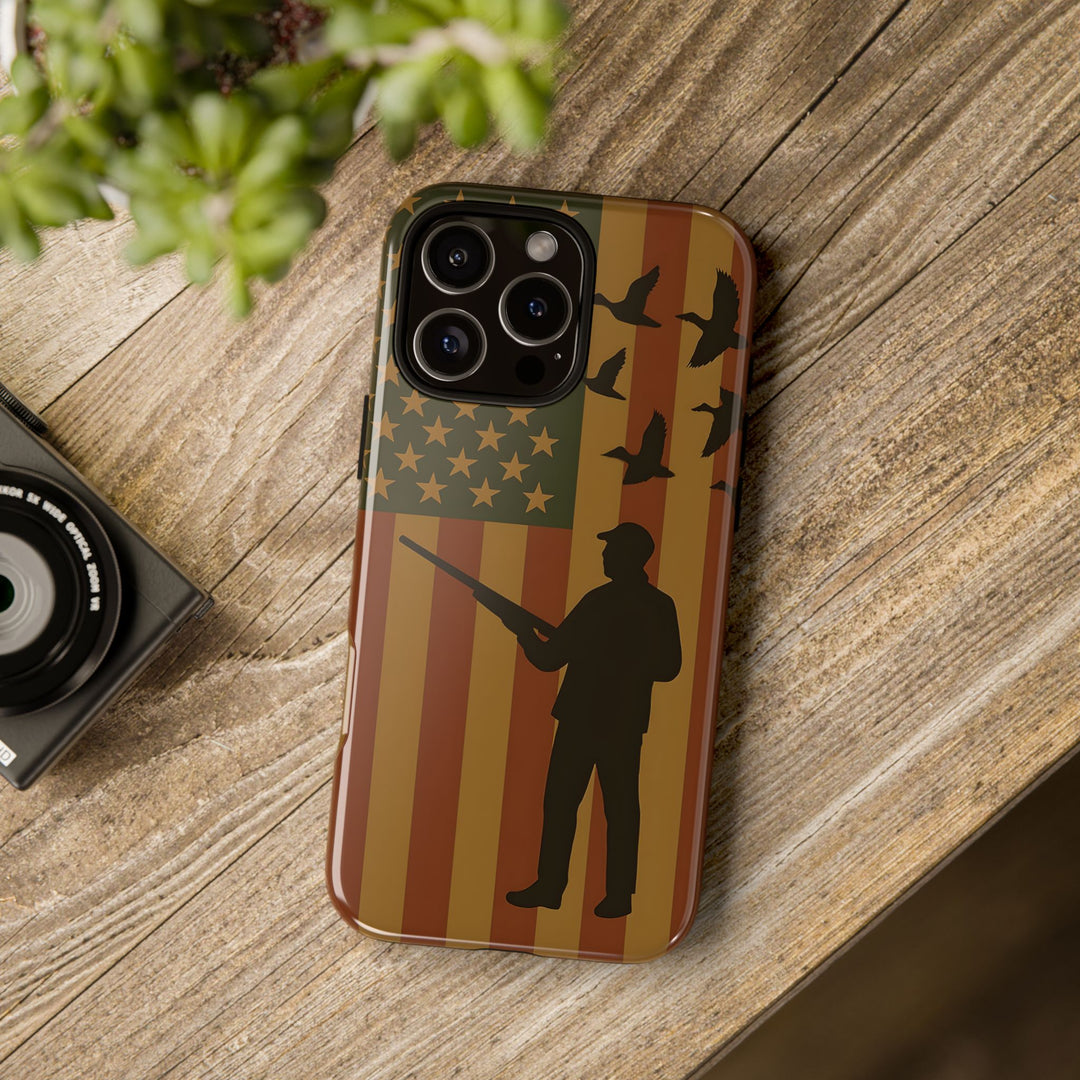 Tough Cases, Duck Hunter Patriotic Phone Case - American Flag Design, Hunting