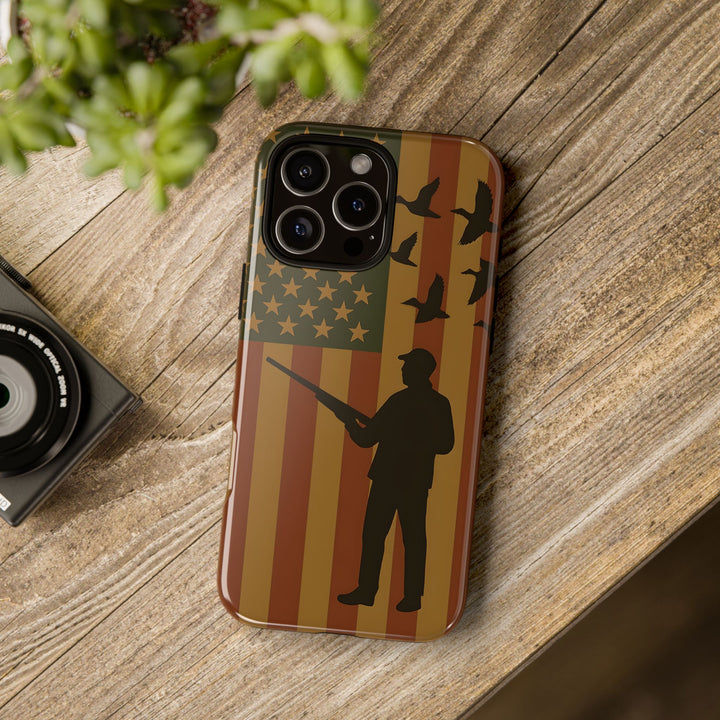 Tough Cases, Duck Hunter Patriotic Phone Case - American Flag Design, Hunting