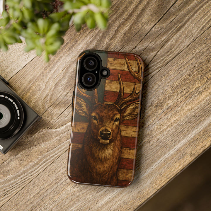 Deer Tough Cases: Patriotic Phone Case, American Flag, Wildlife Cover, Animal