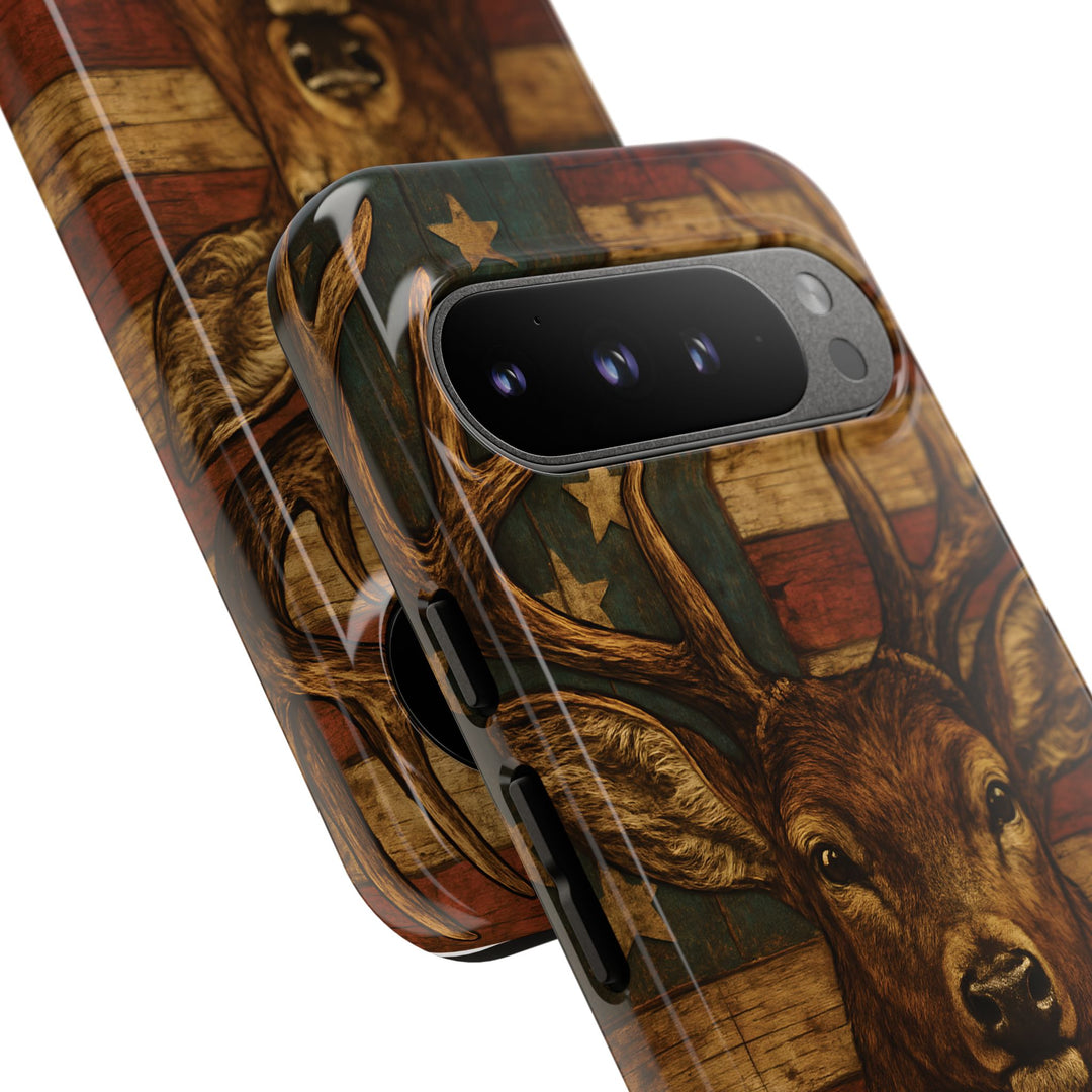 Deer Tough Cases: Patriotic Phone Case, American Flag, Wildlife Cover, Animal