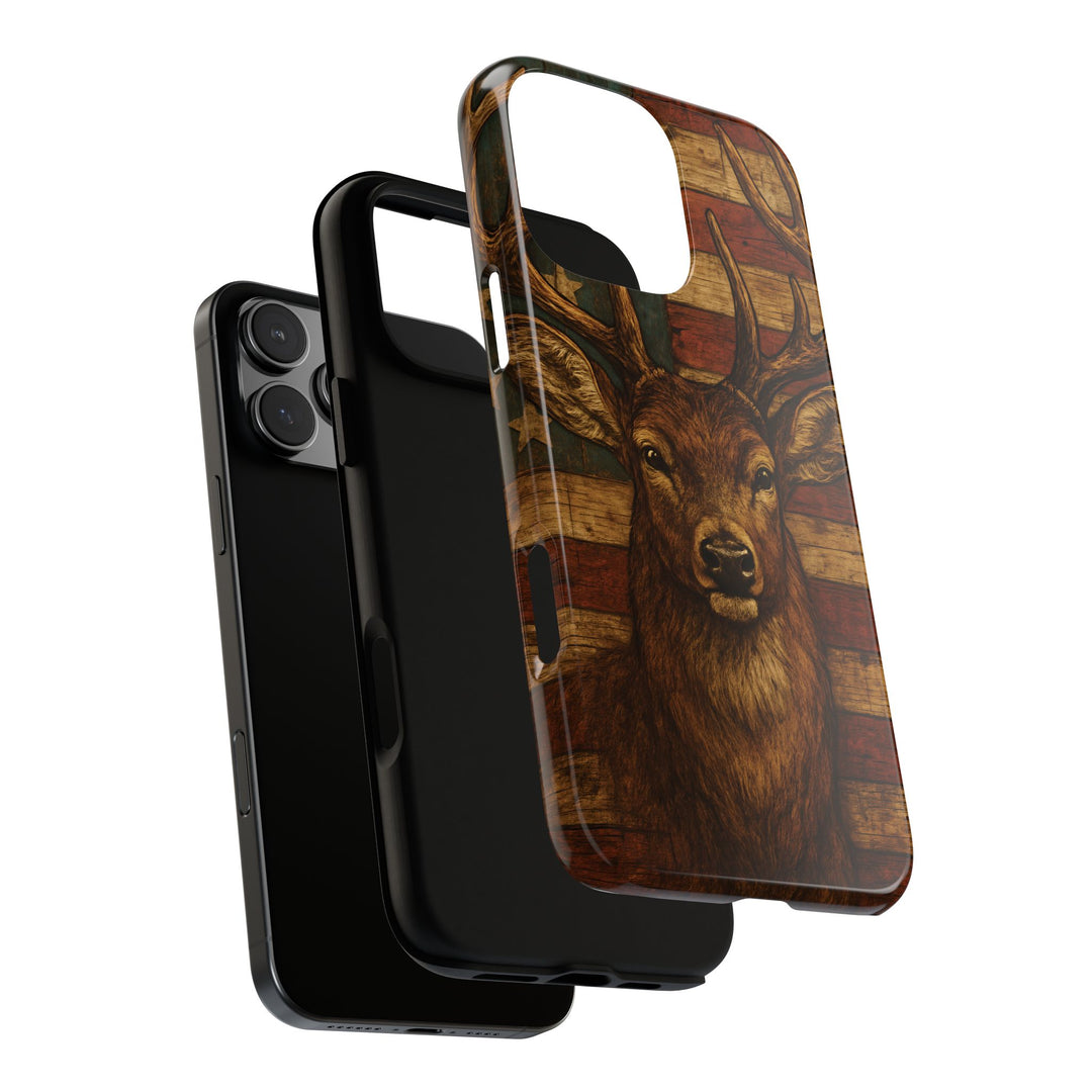 Deer Tough Cases: Patriotic Phone Case, American Flag, Wildlife Cover, Animal