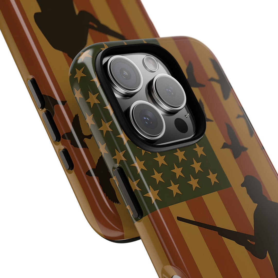 Tough Cases, Duck Hunter Patriotic Phone Case - American Flag Design, Hunting