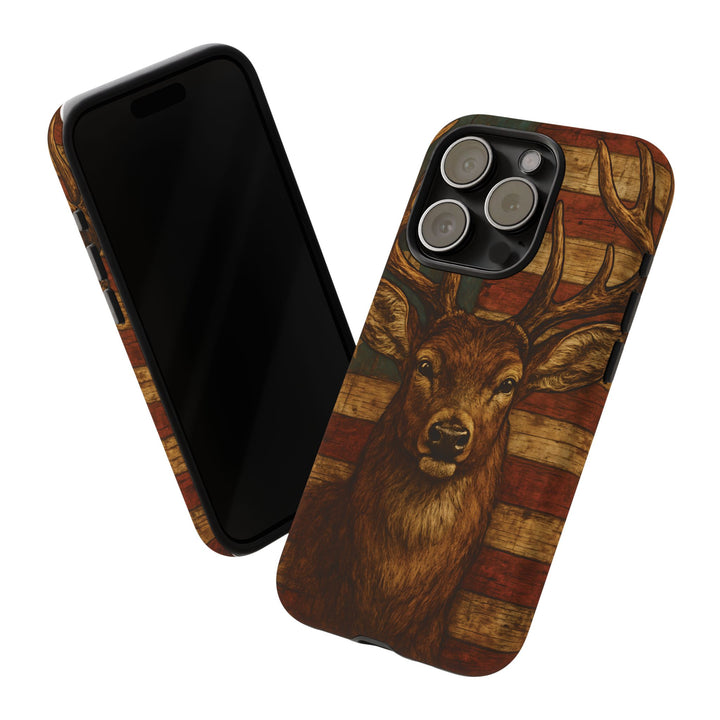 Deer Tough Cases: Patriotic Phone Case, American Flag, Wildlife Cover, Animal