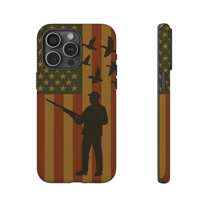 Tough Cases, Duck Hunter Patriotic Phone Case - American Flag Design, Hunting