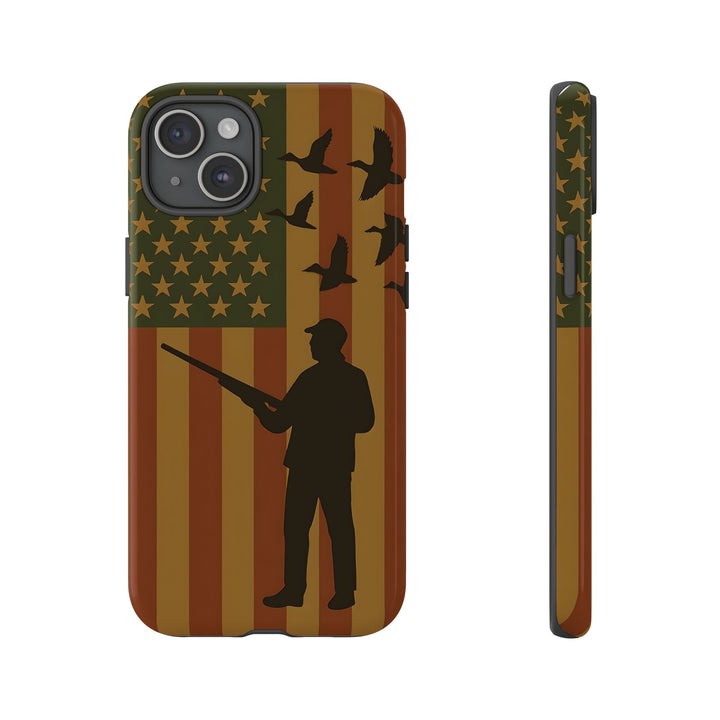 Tough Cases, Duck Hunter Patriotic Phone Case - American Flag Design, Hunting