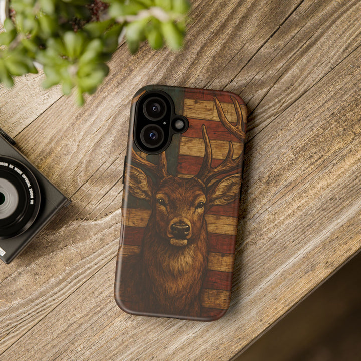 Deer Tough Cases: Patriotic Phone Case, American Flag, Wildlife Cover, Animal