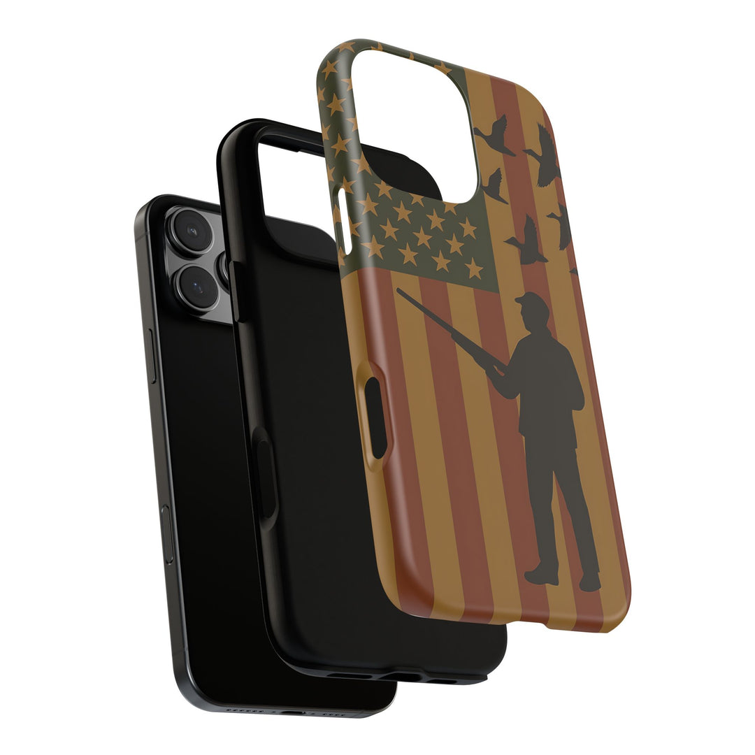 Tough Cases, Duck Hunter Patriotic Phone Case - American Flag Design, Hunting