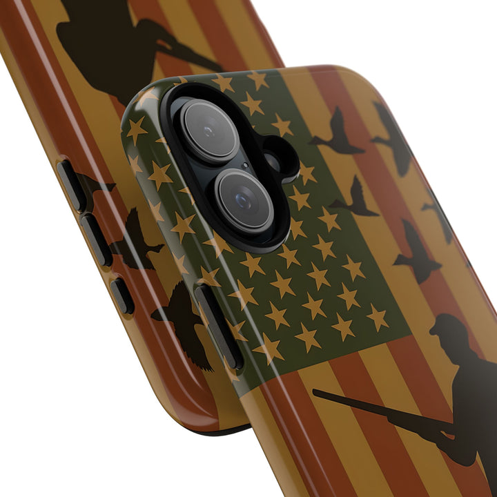 Tough Cases, Duck Hunter Patriotic Phone Case - American Flag Design, Hunting