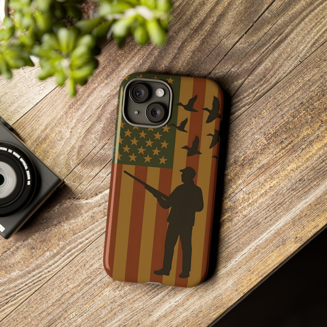 Tough Cases, Duck Hunter Patriotic Phone Case - American Flag Design, Hunting