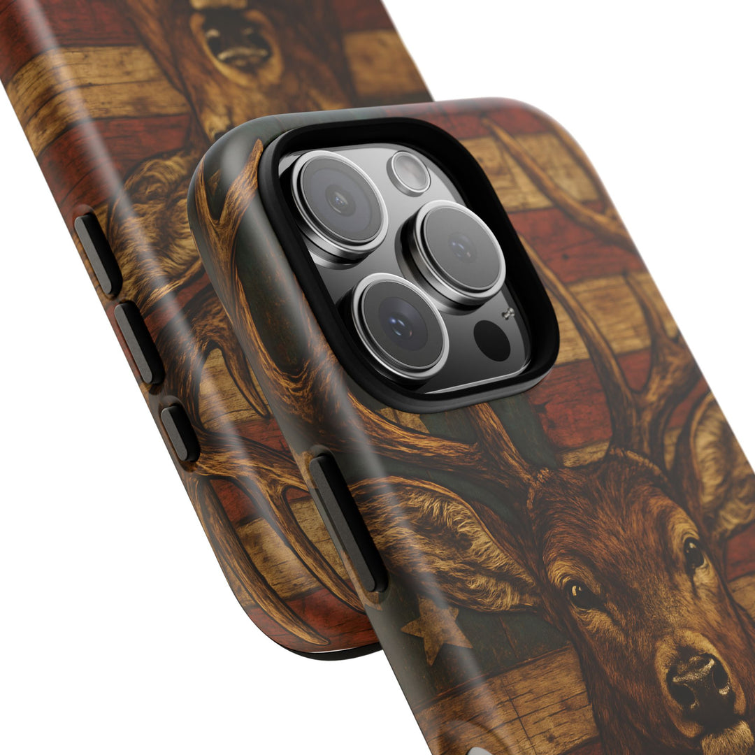 Deer Tough Cases: Patriotic Phone Case, American Flag, Wildlife Cover, Animal