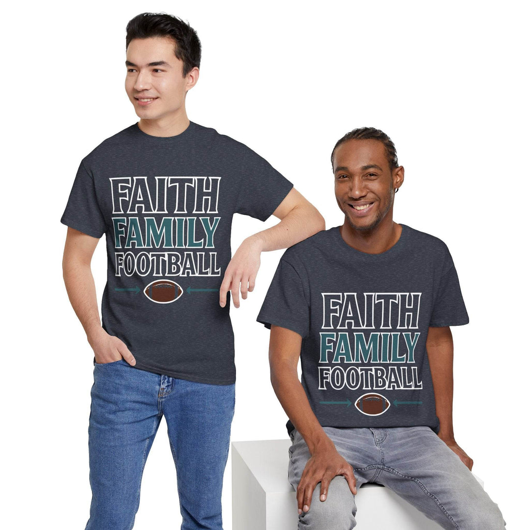 Faith Family Football Shirt Bold Tee - Gutsy Garb