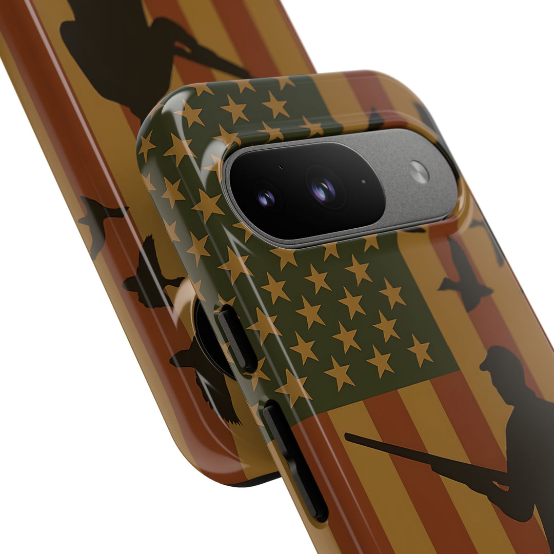Tough Cases, Duck Hunter Patriotic Phone Case - American Flag Design, Hunting