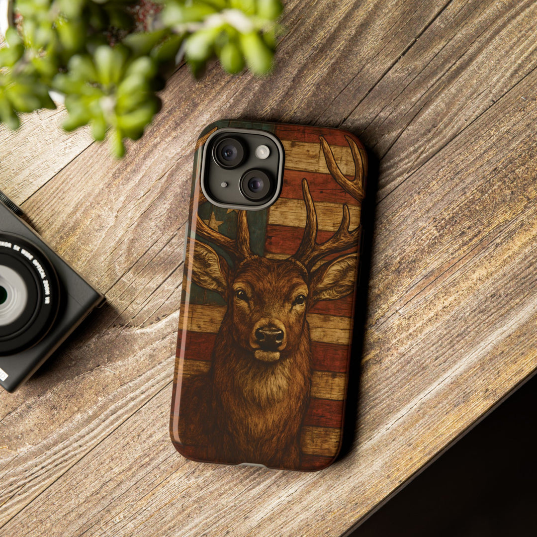 Deer Tough Cases: Patriotic Phone Case, American Flag, Wildlife Cover, Animal