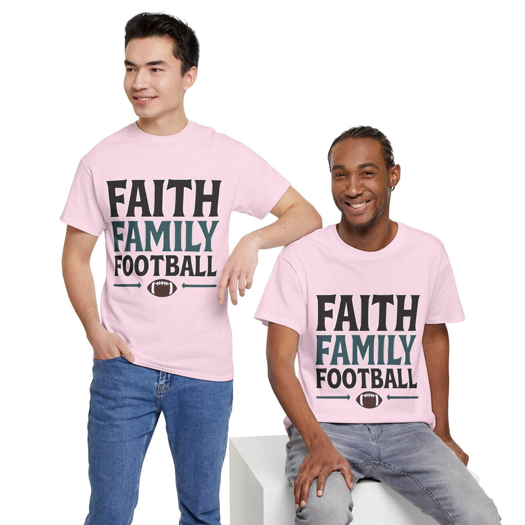 Faith Family Football Shirt Bold Tee - Gutsy Garb