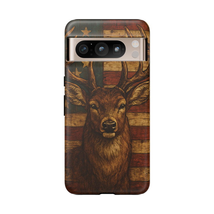 Deer Tough Cases: Patriotic Phone Case, American Flag, Wildlife Cover, Animal