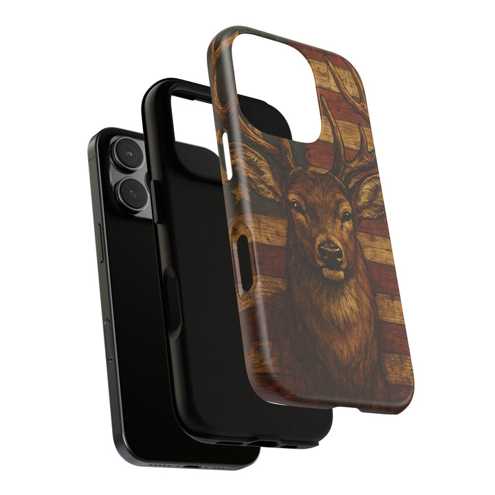 Deer Tough Cases: Patriotic Phone Case, American Flag, Wildlife Cover, Animal