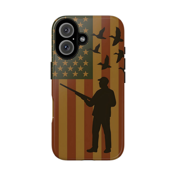 Tough Cases, Duck Hunter Patriotic Phone Case - American Flag Design, Hunting