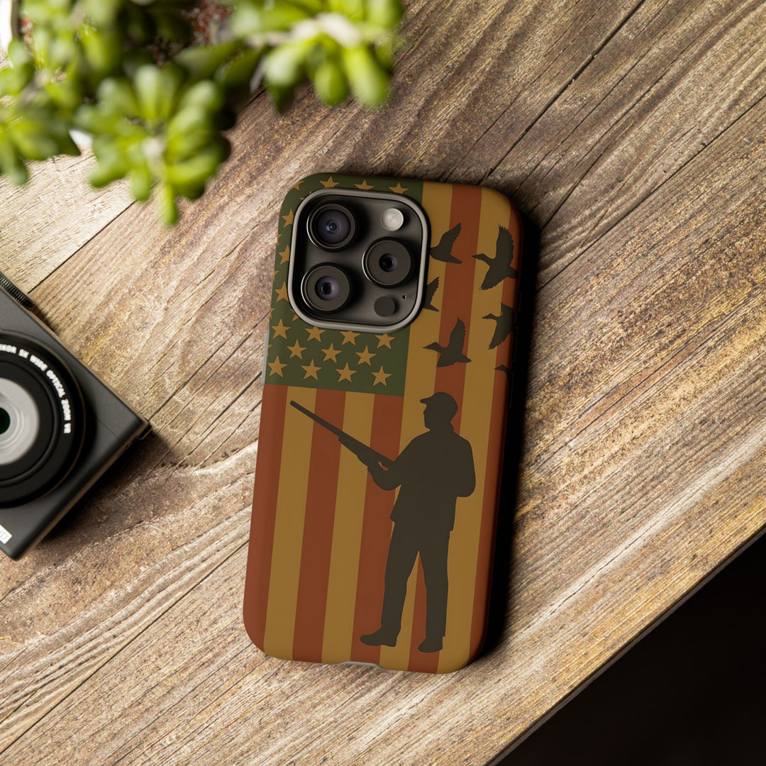 Tough Cases, Duck Hunter Patriotic Phone Case - American Flag Design, Hunting
