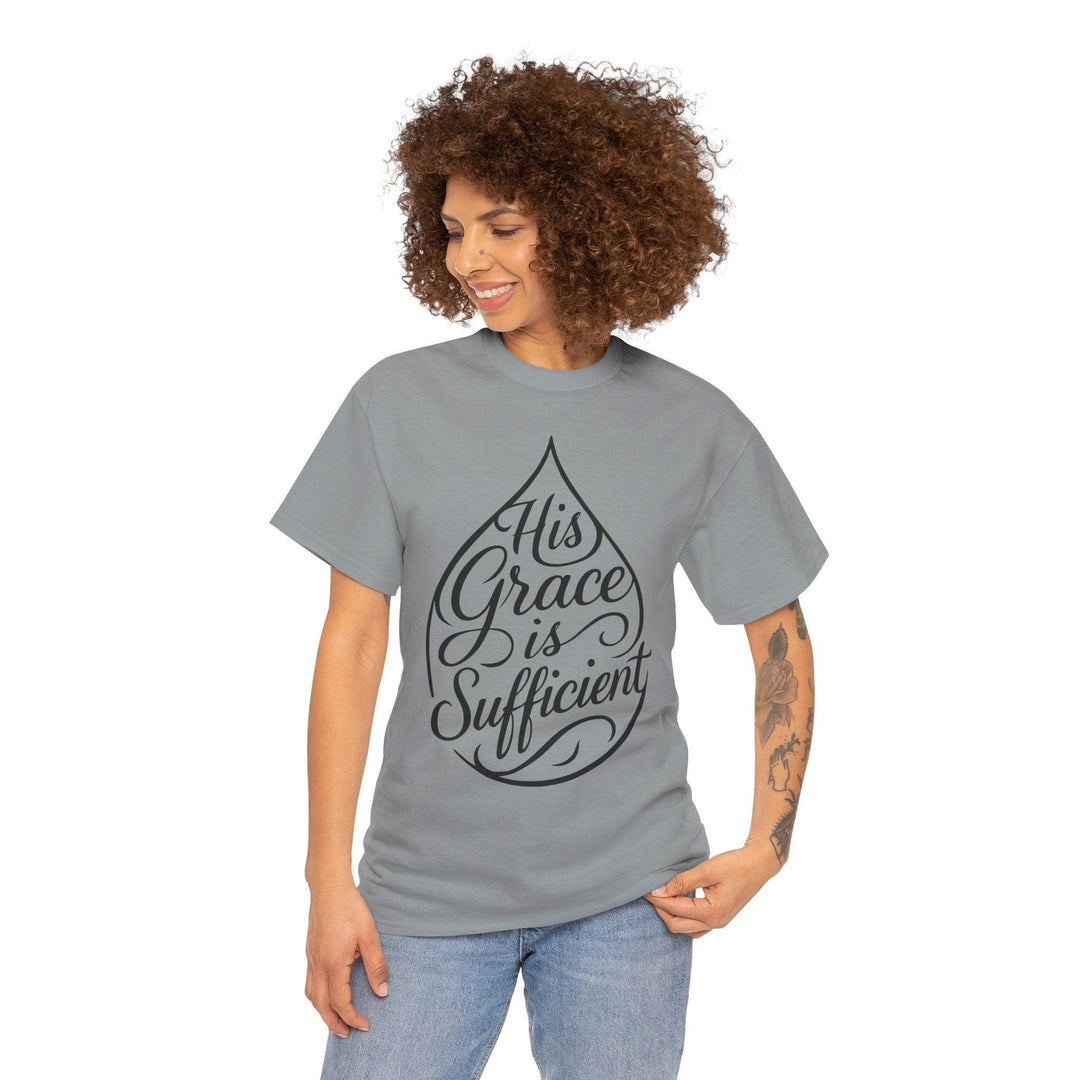 Christian Inspirational T-Shirt - His Grace Is Sufficient - Gutsy Garb