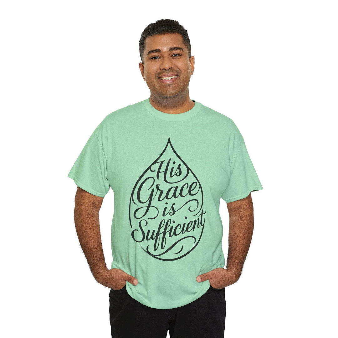 Christian Inspirational T-Shirt - His Grace Is Sufficient - Gutsy Garb