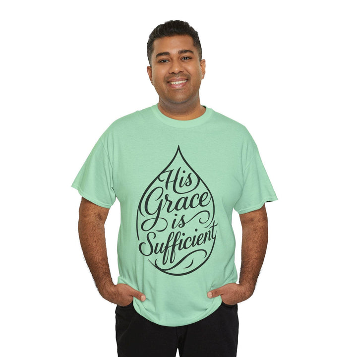 Christian Inspirational T-Shirt - His Grace Is Sufficient - Gutsy Garb